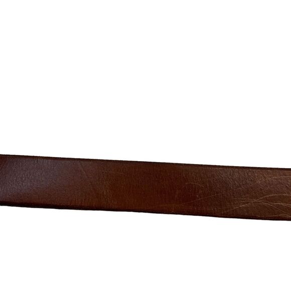 Million Wishes Brown Leather Gold-tone Ornate Detachable Buckle Belt Size L(42”) - Picture 9 of 16